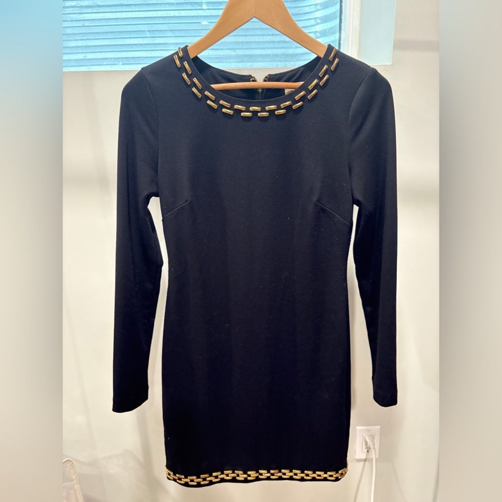MICHAEL Michael Kors Black Dress with Gold Detailing